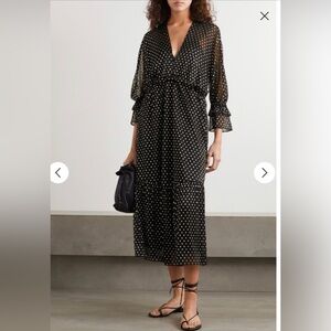 IRO Mawson Ruffle Chiffon MIDI Dress Size 38